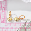 Gold and Silver Tone Puffy Heart Huggie Drop Earrings view 2