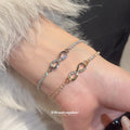 Gold Silver Infinity Zircon Tennis Adjustable Bracelets view 3