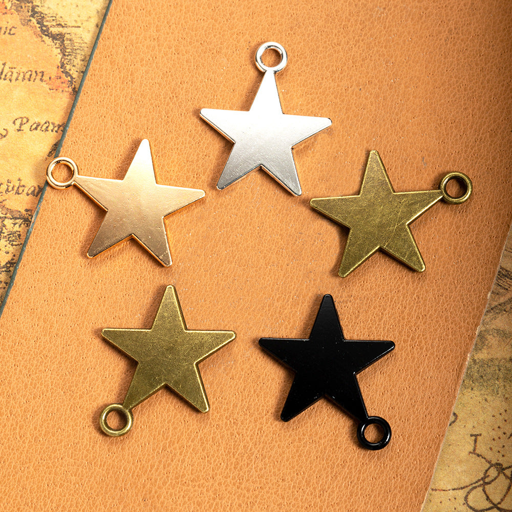 26x22mm Double-Sided Star Alloy Charm Pendant
