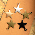 Large Solid Star Metal Charm in 3 Finishes for Jewelry Crafts view 2