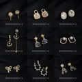 Gold Clip-On Ear Cuffs Assorted Pearl Floral Geometric Mix view 2