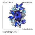 Oval Crystal Cluster Brooch with Faceted Stones for Jackets and Scarves view 12