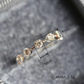 Gold Silver Tone Five Clear Stone Station Band Ring Sizes 6-10 view 4