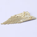Letter M Fringe Brooch In Metal With Multicolor Crystals And Cascading Crystal Strands view 3
