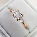 Round Three-Stone Ring In Gold, Silver, And Rose Tones view 1