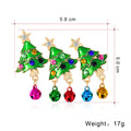 Green Gold Tone Christmas Tree Crystal Enamel Metal Brooch Pin view 2