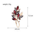 Red Brown Wheat Crystal Metal Brooch Pin for Jackets and Lapels view 2