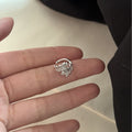 Silver Crystal Wheat Leaf Ear Cuff With Curved Cluster view 4