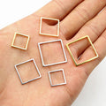 Gold and Silver Tone Square Open Frame Metal Charms view 3