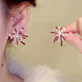 Firework Stud Earrings in Red Gold and Silver Tone Designs view 7