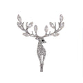 Gold Tone Silver Tone Reindeer Crystal Two Designs Metal Brooch Pin view 6
