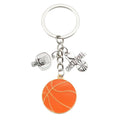 Orange Basketball Enamel Keychain with Hoop and Letter Charms view 5