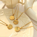 Gold Elephant Coin Pendant Necklace Wax Seal Charm view 4