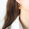 Gold Heart Hoops