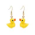 Yellow Cartoon Duck Novelty Long Dangle Hook Earrings view 5