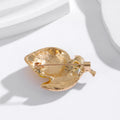 Yellow Gold Tone Flower Enamel Metal Brooch Pin for Jackets and Lapels view 3