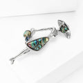 Abalone Shell Lady Brooch Hat Dress Handbag Silver Tone view 2