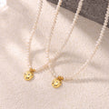Freshwater Pearl Strand Necklace Gold Disc Star Pendant view 4