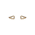 Mini Gold Open Wing Stud Earrings Outline Angel Pair view 5