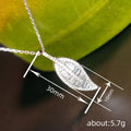 Silver Tone Clear Stone Leaf Pendant Necklace Polished Metal Jewelry view 4