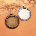 Round Ribbed Edge Pendant Tray Jewelry Making Component view 2