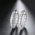 Marquise Crystal Huggie Hoop Earrings in Three Metal Tones view 5