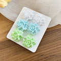 Resin Rose Flower Stud Earring Sets Two Multicolor Cards view 7