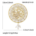 Openwork Round Crystal Brooch With Three Teardrop Dangles view 5