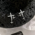 Silver Pave Starburst Stud Earrings Double Star Dangles view 4