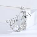 Rhinestone Mermaid Brooch Crown Pearl Tail Gold or Silver view 6