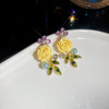 Yellow Rose Earrings