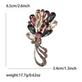 Crystal Flower Bouquet Brooch with Looping Stem for Jackets, Coats, and Scarves view 7