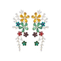 Crystal Flower Cascade Earrings in Three Colorways view 5