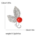 Pearl Leaf Brooch With Faceted Crystals And Polished Metal Details view 6