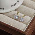 Clear Round Crystal Look Gold Claw Small Stud Earrings view 6