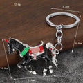Unicorn Metal Split Ring Keychain in Eight Color and Finish Styles view 2