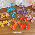 Colorful Enamel Flower Drop Stud Earrings Fashion Jewelry view 2