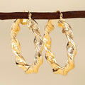 Gold Tone Textured Twist Hoop Earrings Seven Styles view 8