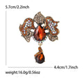 Rhinestone Leaf Brooch Teardrop Crystal Dangle Four Colors view 6