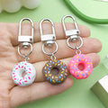 Six-Piece Multicolor Sprinkle Donut Keychain Set With Swivel Clasps view 2