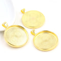 Textured Back Round Pendant Settings in Nine Metal Finishes view 6