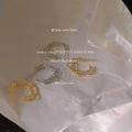 Gold Geometric Square Twisted Wire Stud Earrings Pair view 1