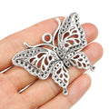 Large Openwork Butterfly Pendant in Antique Silver Finish view 5
