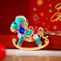 Crystal Gem Rocking Horse Keychains in Plain and Corded Options view 7