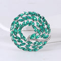 Crystal Braided Circle Brooch with Polished Metal and Decorative Accents view 7