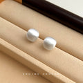 Brushed Matte Dome Stud Earrings Silver And Gold Tone Metal view 6