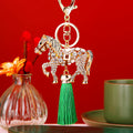 Crystal Horse Keychains with Plain and Six Color Tassel Options view 2