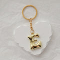 Gold Tone Plain Bubble Letter Keychains from A to Z view 9