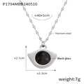 Eye Pendant Necklace Tiger Eye Or Black Glass Gold Steel view 6