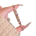 Rose Gold Flower Pearl Clasp Bracelet Purple Crystal Accents view 5